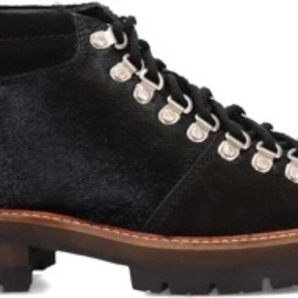 Clarks Orianna Alpine Leather Faux Fur Hiking Boots Black Size 6 - Picture 3 of 7